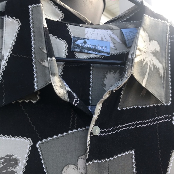CORSINI Men’s Hawaiian tropical beach vibe short sleeve button down shir… - Picture 7 of 9